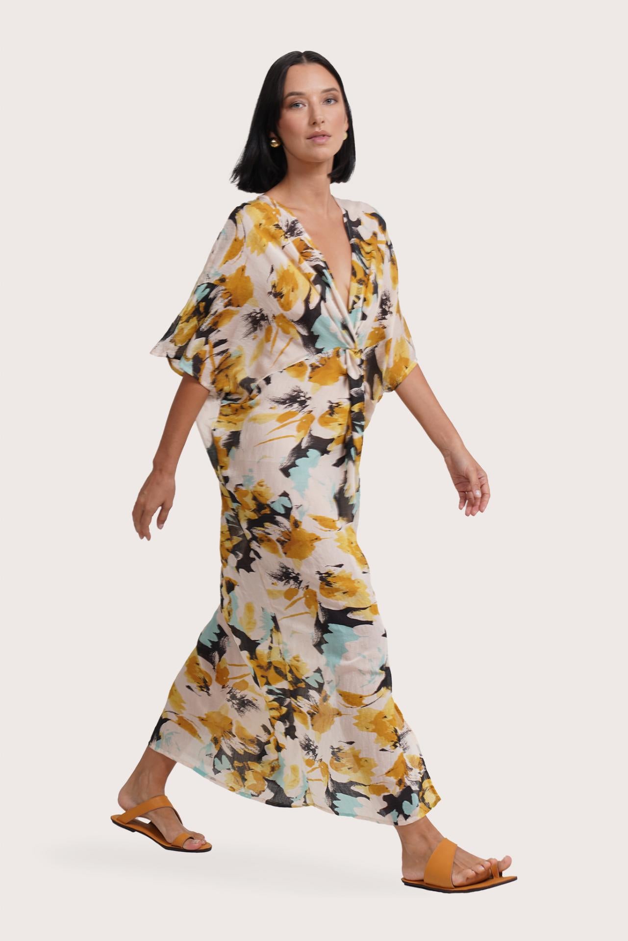 Tessa Kaftan Dress Little Island Dreamy Jungle Yellow
