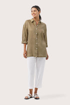 Tifa Linen Shirt Green Moss