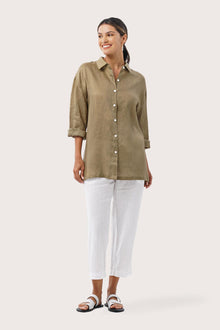 Tifa Linen Shirt Green Moss