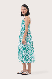 Tina Halter Neck Swing Dress Green