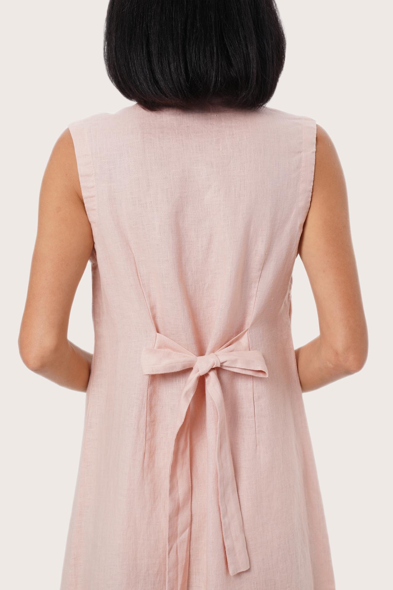 By The Sea Bali Veria Linen Dress Light Pink