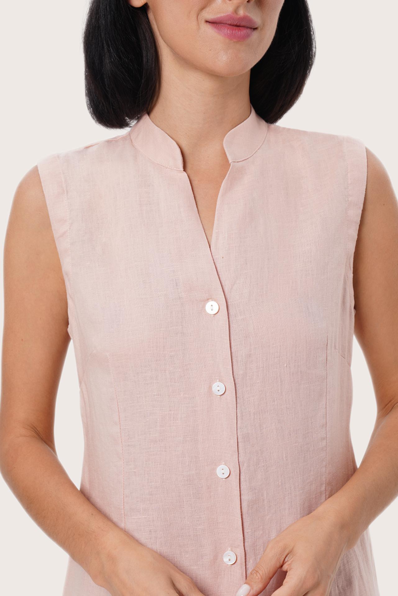 By The Sea Bali Veria Linen Dress Light Pink