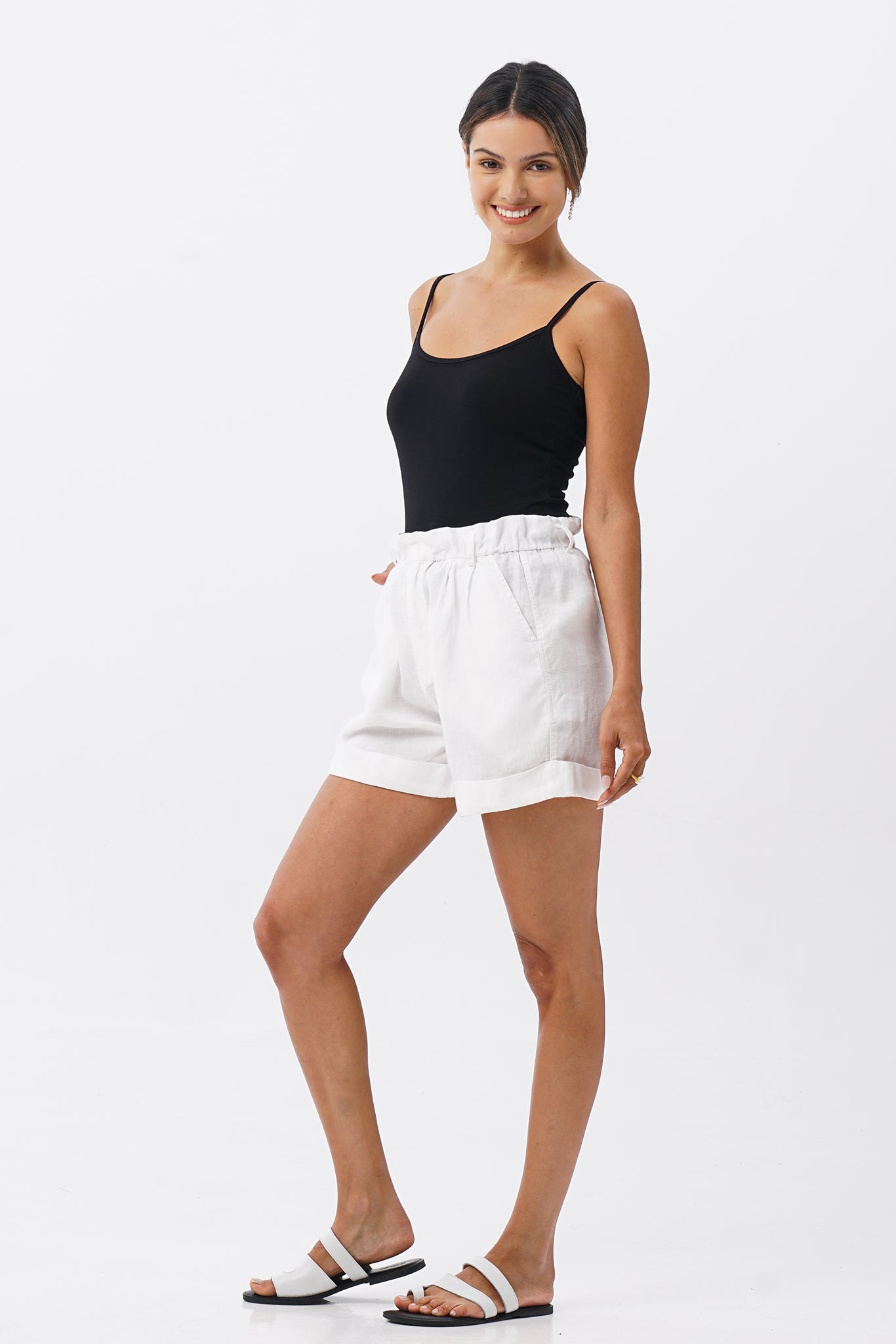 Taloo Linen Bermuda Off White