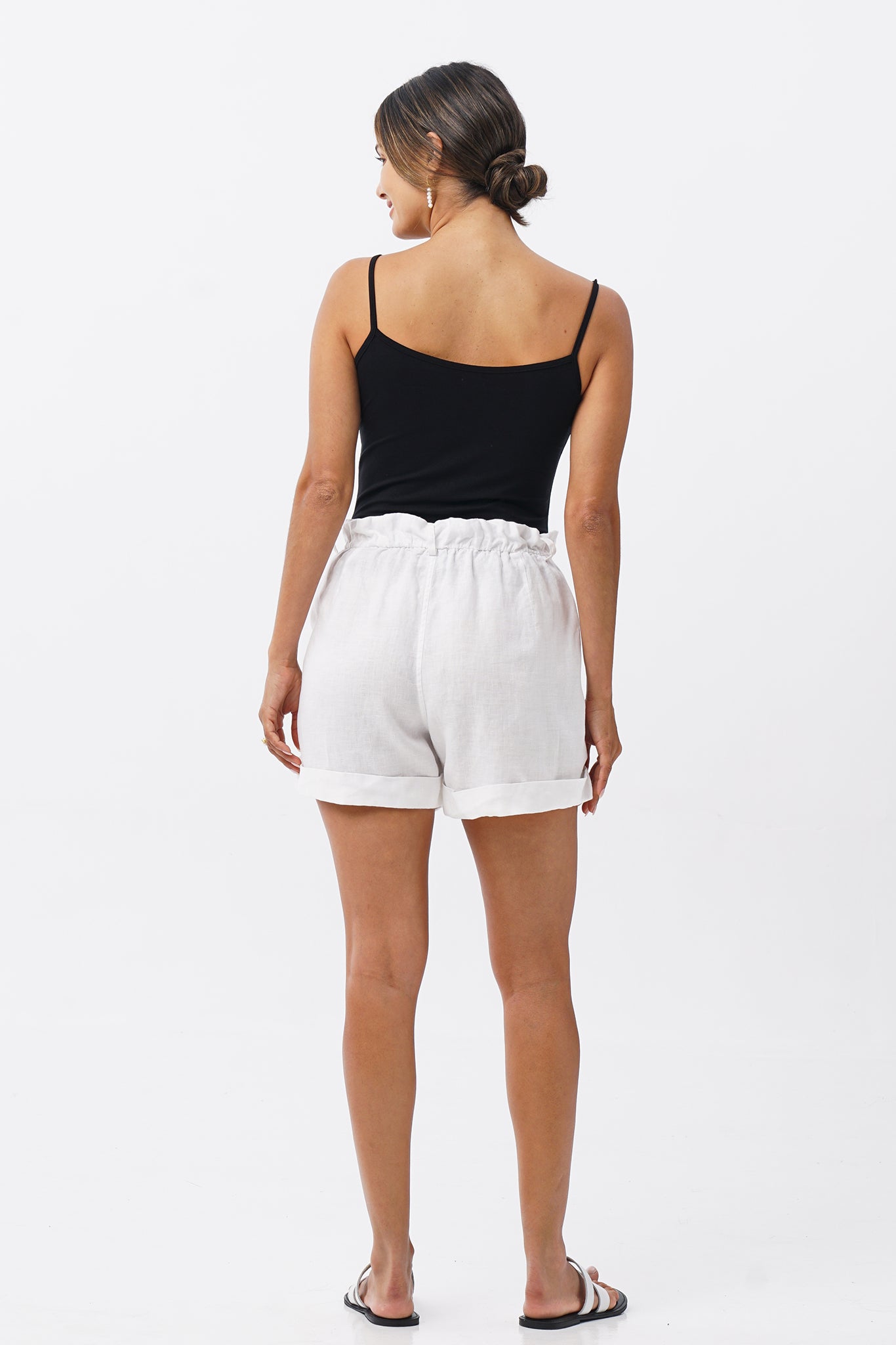 Taloo Linen Bermuda Off White