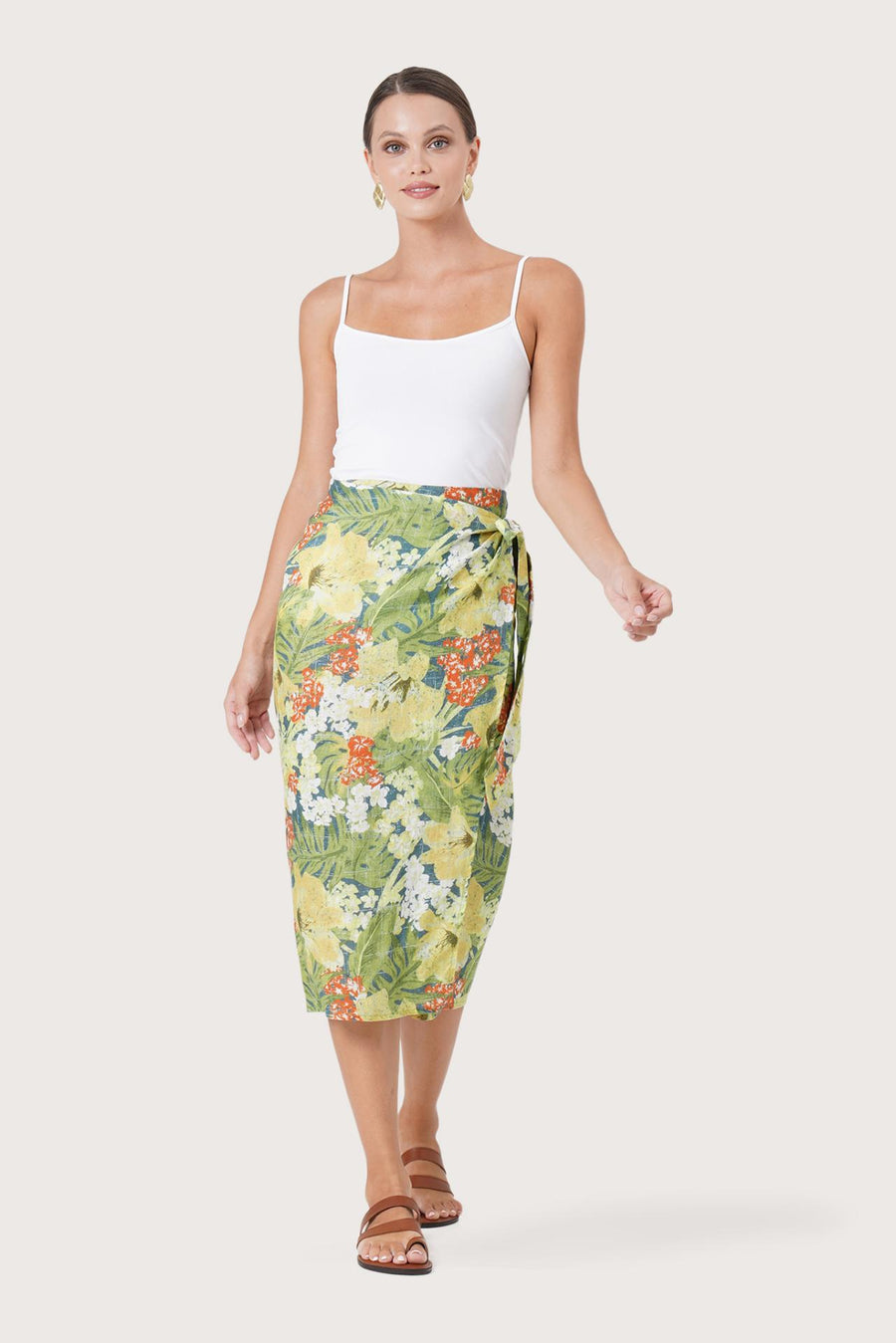 Zaree Linen Skirt Tropis