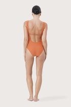 Back view of Alani One Piece Swimsuit with a sophisticated and flattering design