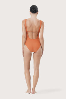 Back view of Alani One Piece Swimsuit with a sophisticated and flattering design