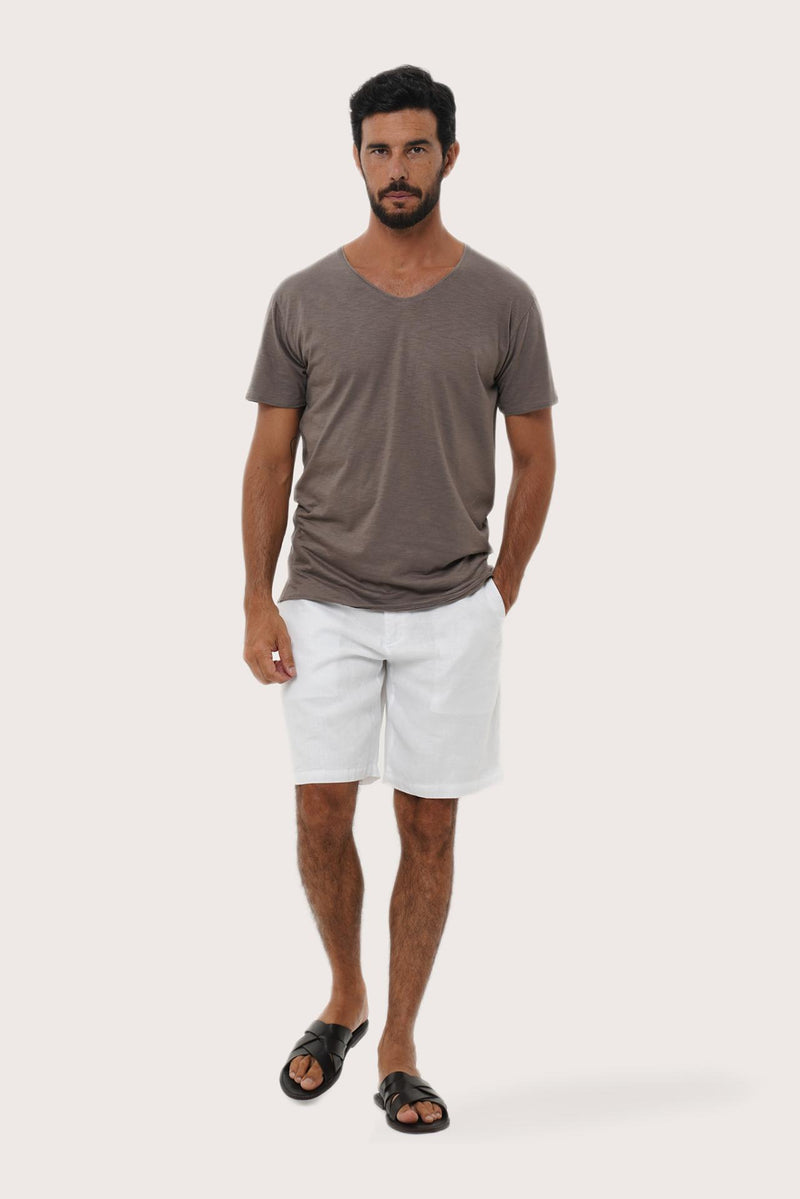 By The Sea Bali Aling Cotton T-shirt Brown – refined men's resort tee with a relaxed, contemporary silhouette