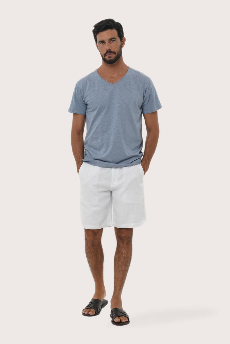 By The Sea Bali Aling Cotton T-shirt Light Blue – refined men's resort tee with a relaxed, contemporary silhouette