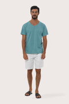 By The Sea Bali Aling Cotton T-shirt Light Green Forest – refined men's resort tee with a relaxed, contemporary silhouette