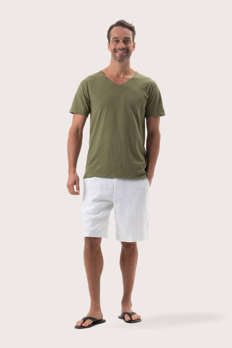 By The Sea Bali Aling T-Shirt Khaki – refined men's resort tee with a relaxed, contemporary silhouette