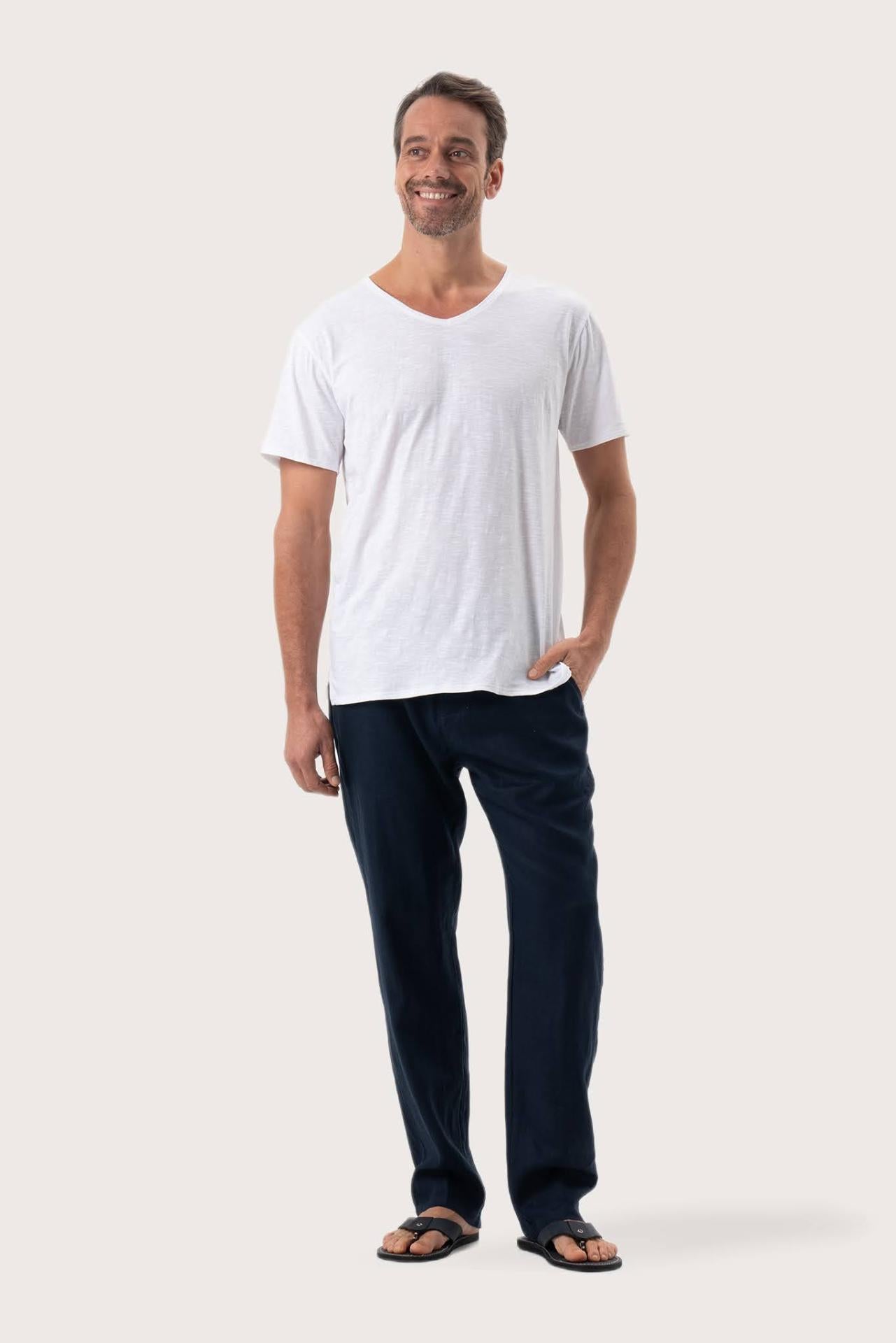 By The Sea Bali Aling T-Shirt White – refined men's resort tee with a relaxed, contemporary silhouette