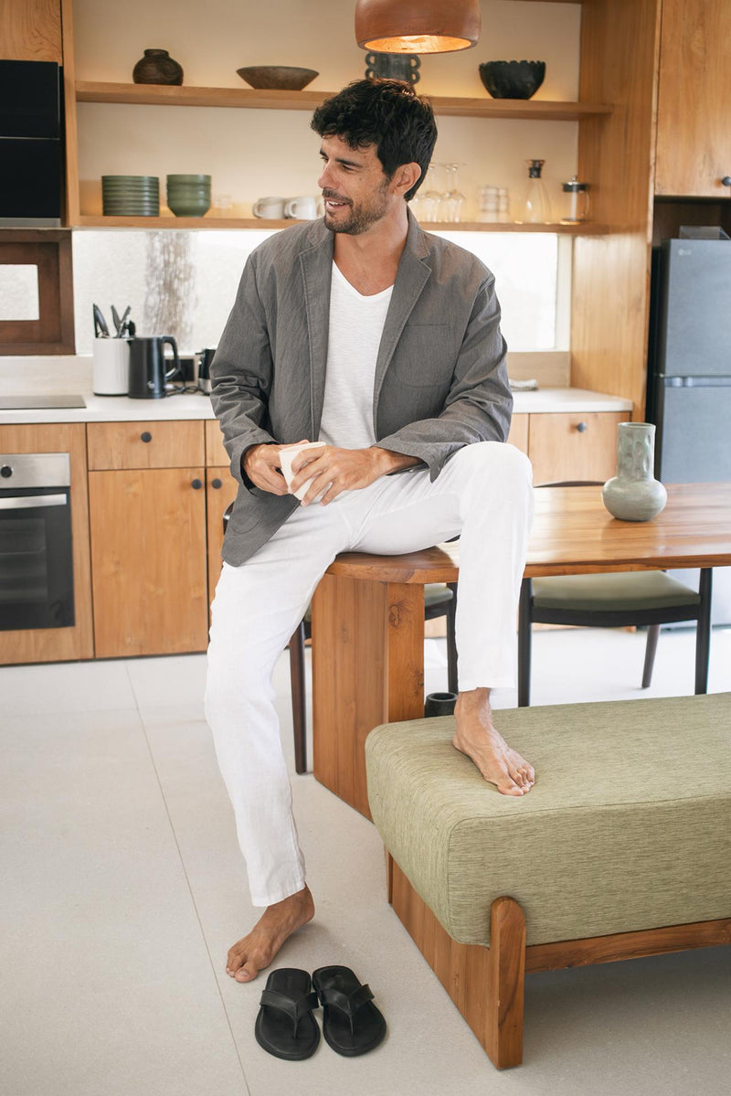 Aling T-Shirt White by By The Sea Bali – elevated island resort wear for the modern man