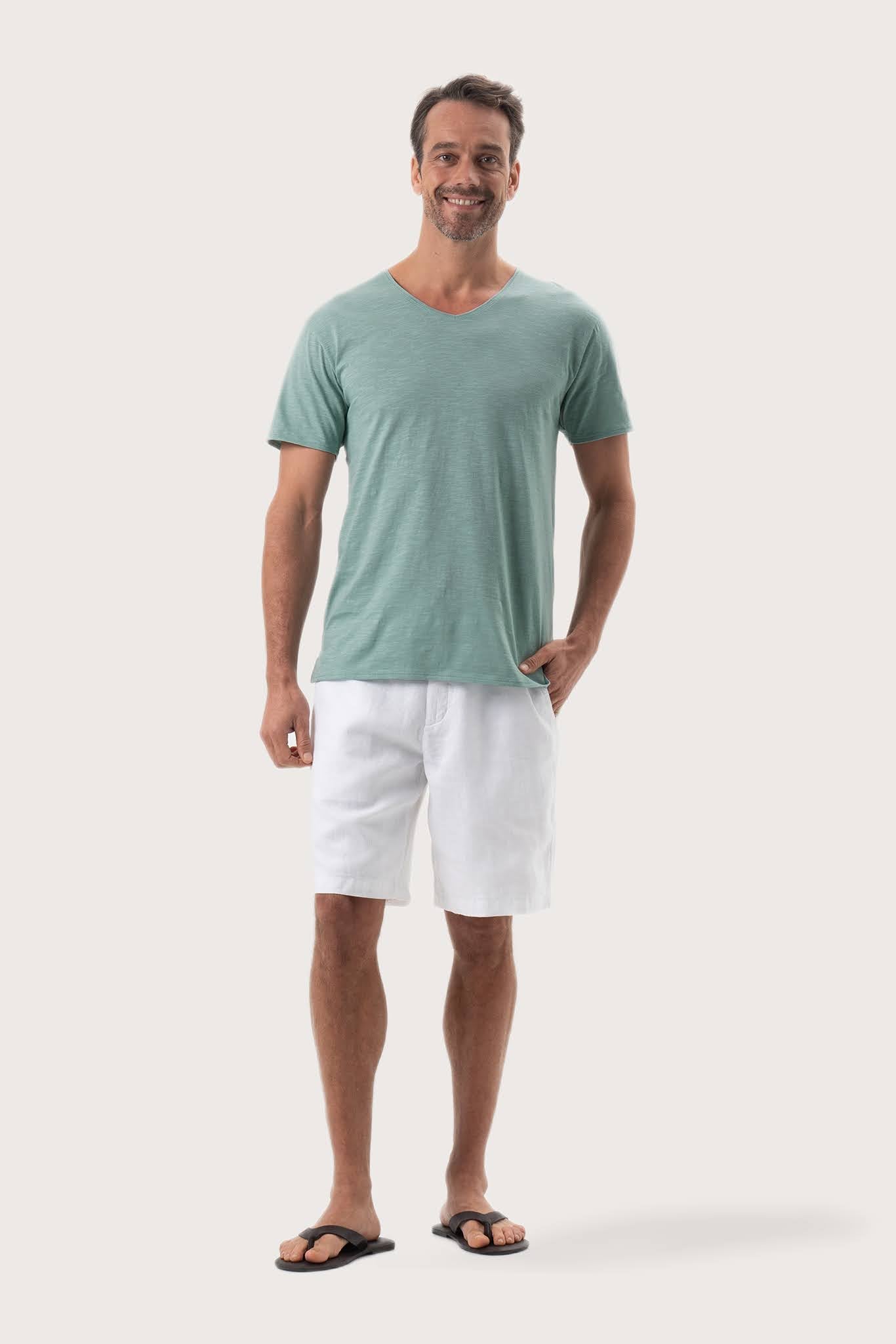By The Sea Bali Aling T-Shirt Sage – refined men's resort tee with a relaxed, contemporary silhouette