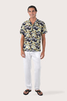 By The Sea Bali Alola Cotton Shirt Sivala Navy — soft cotton shirt with a relaxed camp-collar silhouette