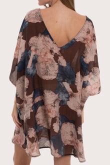 Detailed back view highlighting the Malva print and flowing silhouette