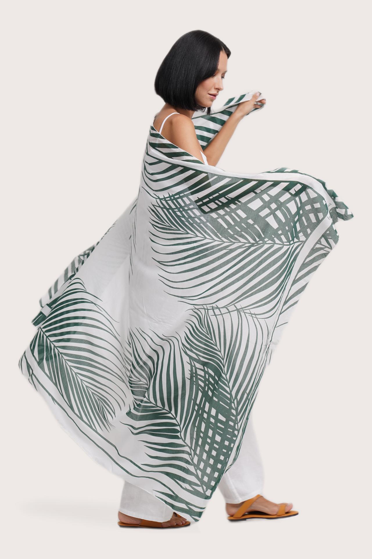 Side view of the Amaya Sarong in Palma styled for tropical escapes