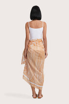 Elegant back view of the Amaya Sarong in Stripe Island
