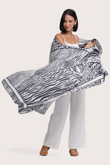 Elegant back view of the Amaya Sarong in Stripe Island resort style