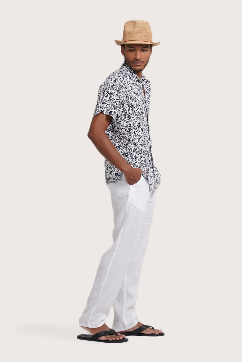 Angkasa Linen Shirt Jungle Leaves