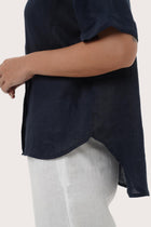 By The Sea Bali Premium linen fabric and Tailored detail of the Anse Short Sleeve Linen Blouse