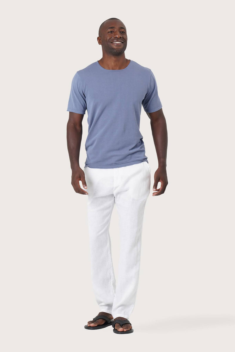 By The Sea Bali Arco Cotton Knit T-shirt Denim Blue – refined men's resort tee with a relaxed, contemporary silhouette