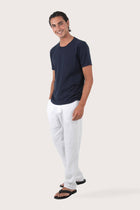 By The Sea Bali Arco Cotton Knit T-shirt Navy – refined men's resort tee with a relaxed, contemporary silhouette