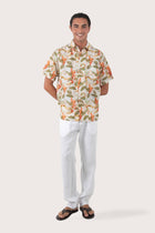 By The Sea Bali Asa Loose Fit Shirt Begonia in Green — soft cotton shirt with a relaxed loose-fit silhouette