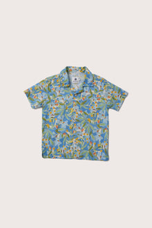 By The Sea Bali Bali Tropical Shirt in Blue Forest print with a relaxed island-inspired silhouette