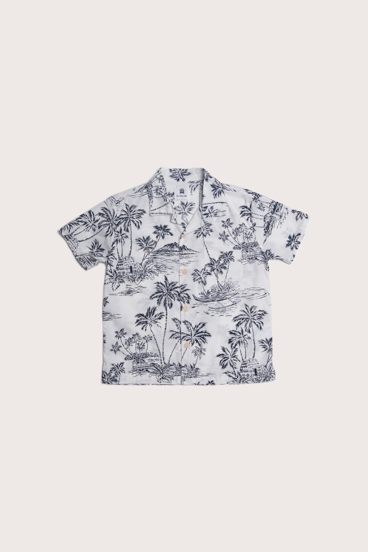 By The Sea Bali Bali Tropical Shirt in Island Palm print with a relaxed island-inspired silhouette
