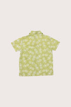 Refined fabric and print detail of the Bali Tropical Shirt in Pineapple