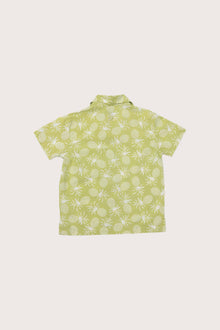 Refined fabric and print detail of the Bali Tropical Shirt in Pineapple