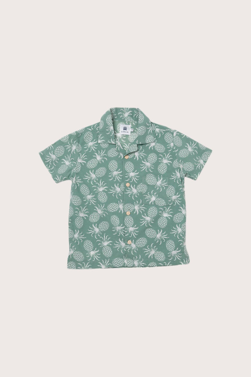 Playful Pineapple artwork showcased on the Bali Tropical Shirt