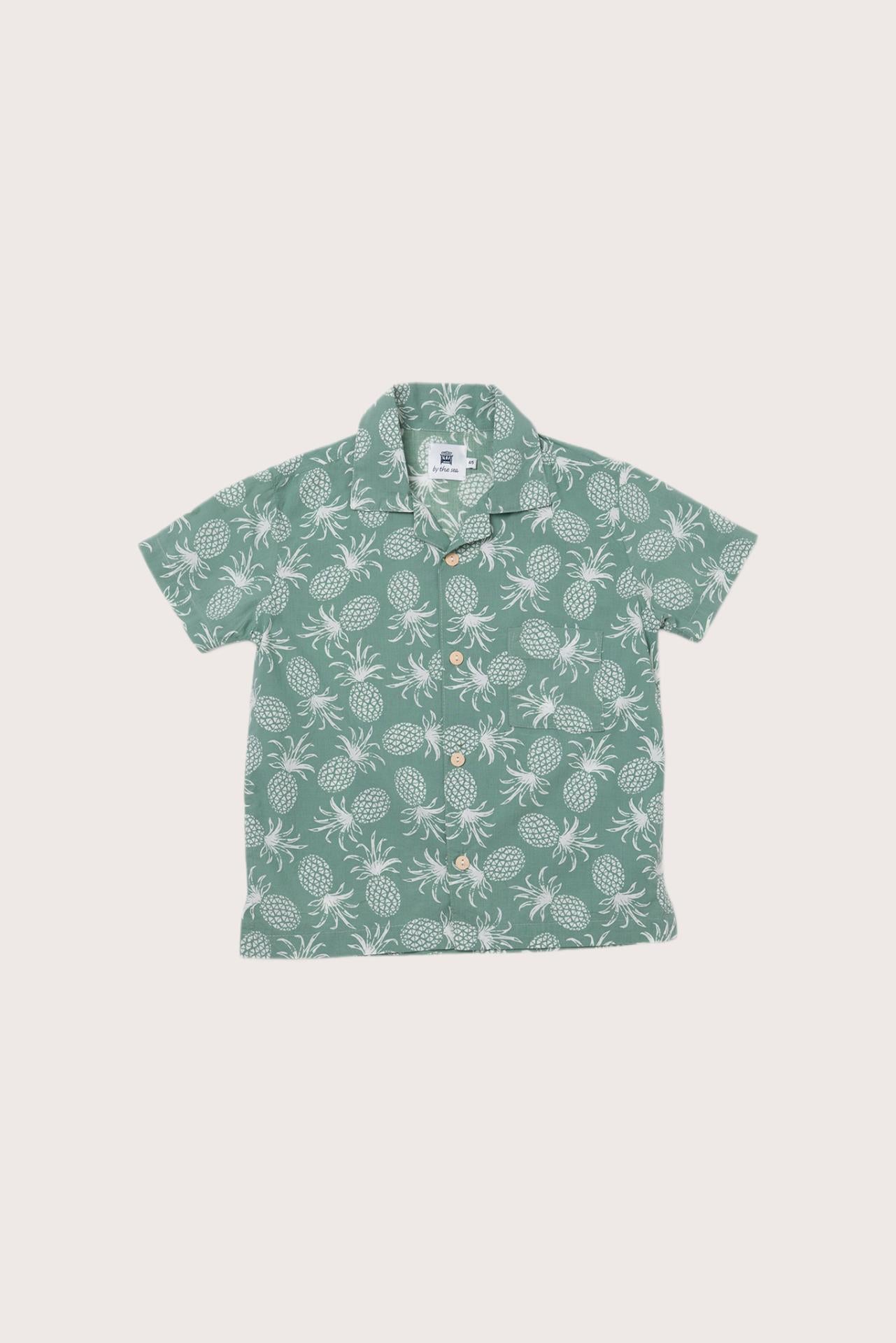 Playful Pineapple artwork showcased on the Bali Tropical Shirt