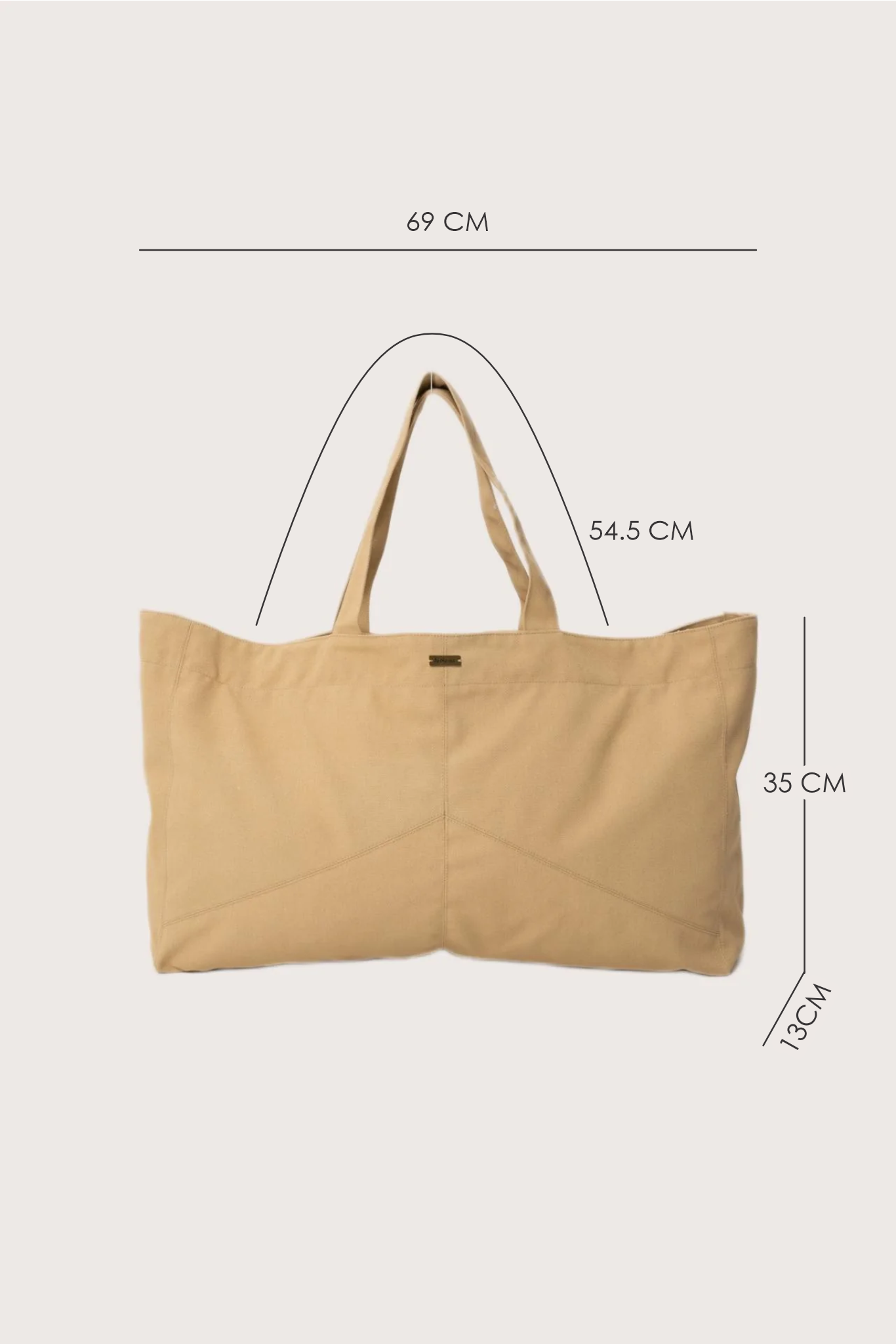 measurement details of Barcha Totebag Creme
