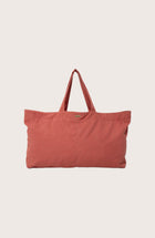 Red Barcha tote bag by By The Sea Bali displayed from the front