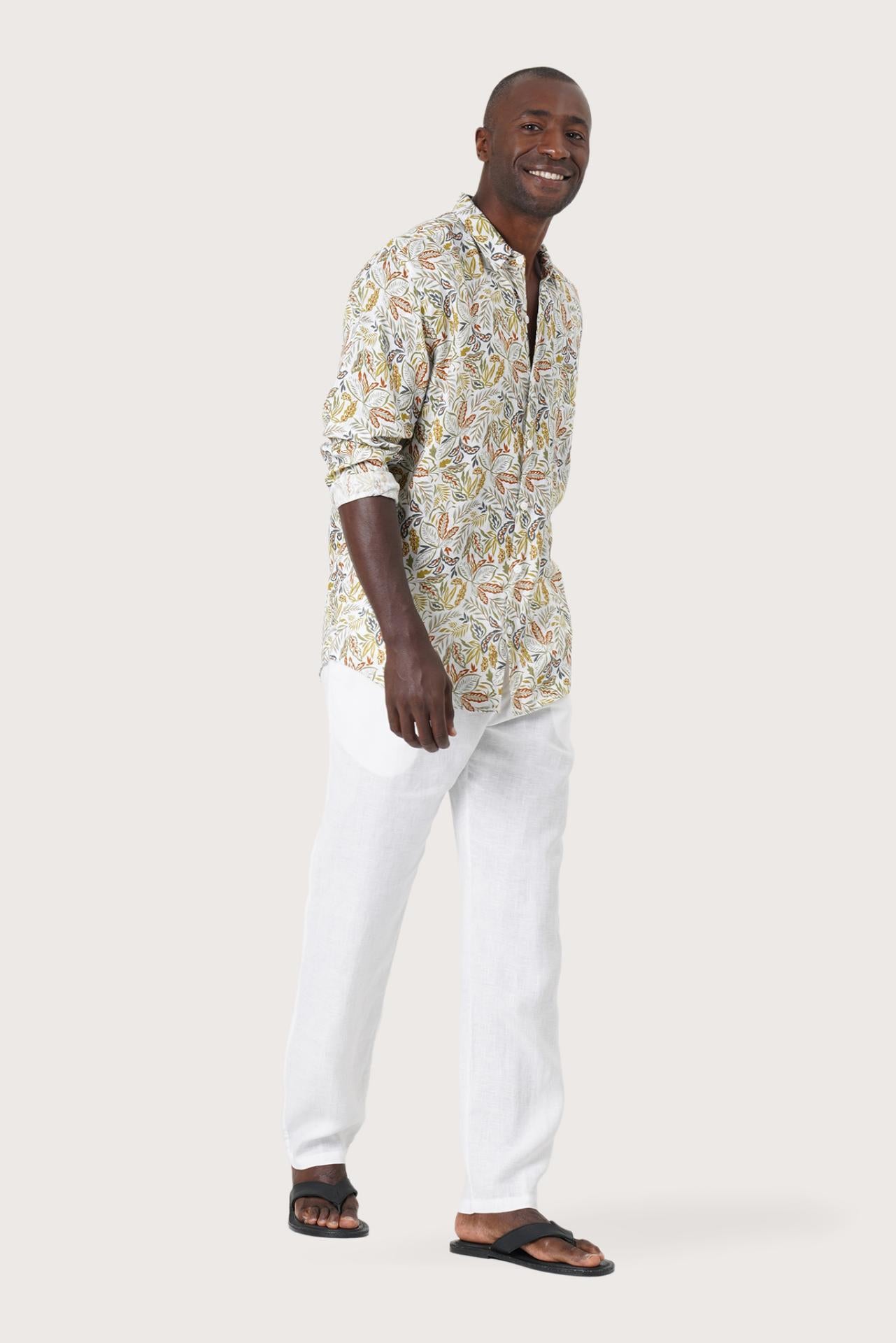 Baron Linen Shirt Autumn Forest