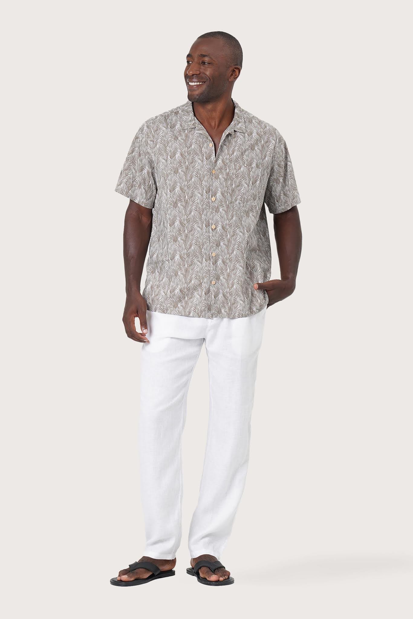 Baronang Cotton Shirt Bamboo Leaves - By The Sea Bali