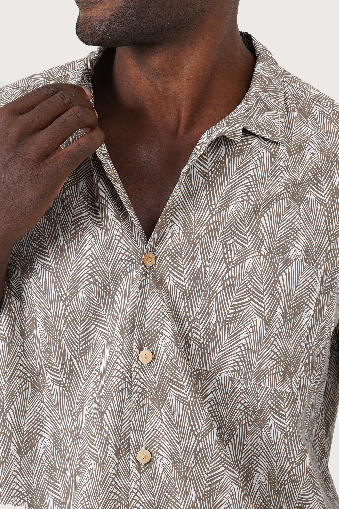 Baronang Cotton Shirt Bamboo Leaves - By The Sea Bali