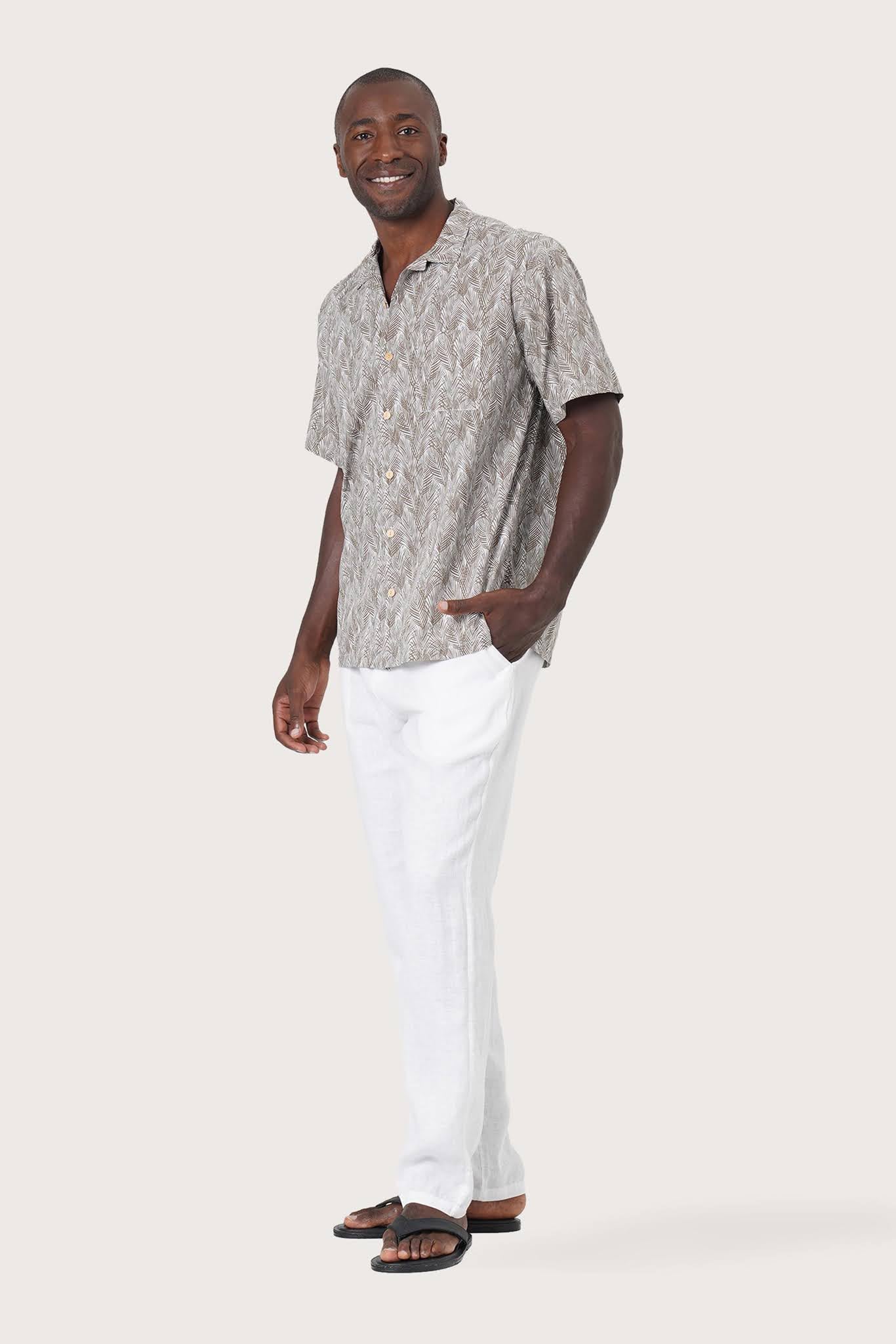 Baronang Cotton Shirt Bamboo Leaves - By The Sea Bali