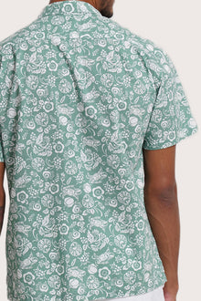 Baronang Cotton Shirt Veg and Crab Green