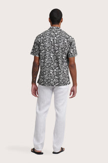 Back view of the Baronang Cotton Shirt Veg and Crab in Grey showcasing its tailored finish by By The Sea Bali