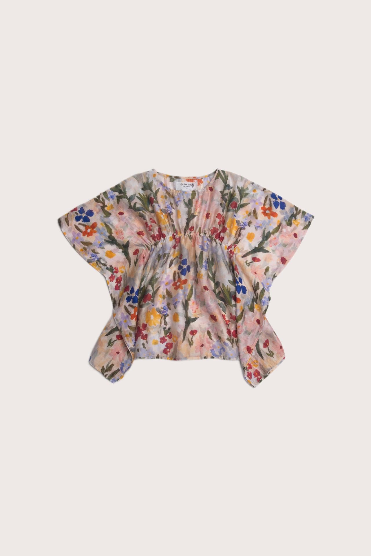 Belle Kaftan in Flower Paint Light Yellow designed for effortless island elegance