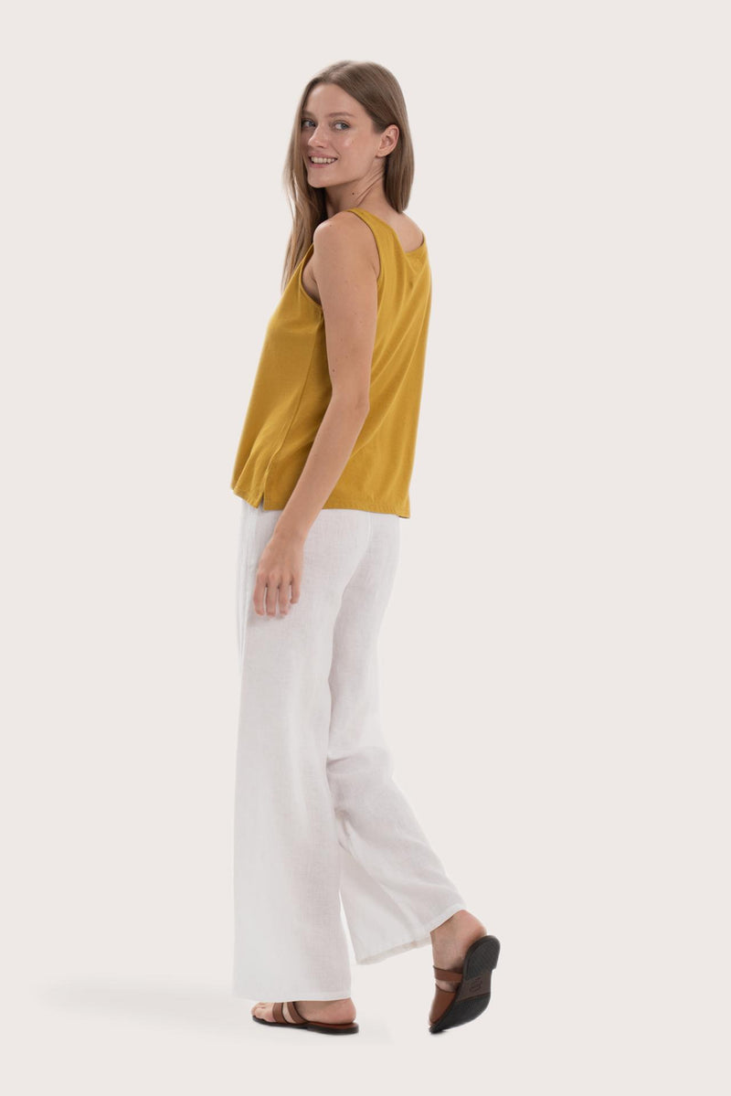Lightweight tanktop designed for sophisticated tropical dressing