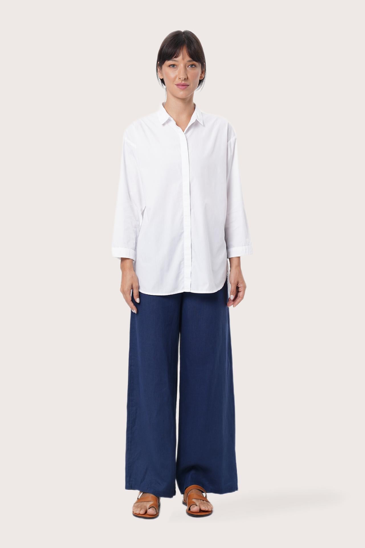 By The Sea Bali Bey Loose Shirt in White featuring a relaxed silhouette and effortless resort style for refined coastal dressing