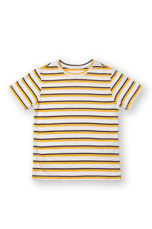 Soft striped cotton fabric detail on the Brody Kids Cotton T-shirt