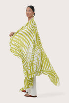 Sophisticated side view of the Calinda Sarong in botanical Spring Palm print