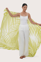 Resort styling featuring the Calinda Sarong in Spring Palm