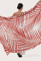 Refined back view of the Calinda Sarong in Spring Palm