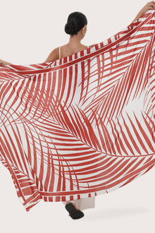 Refined back view of the Calinda Sarong in Spring Palm